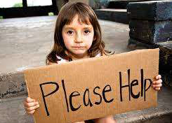 Child with Help Sign